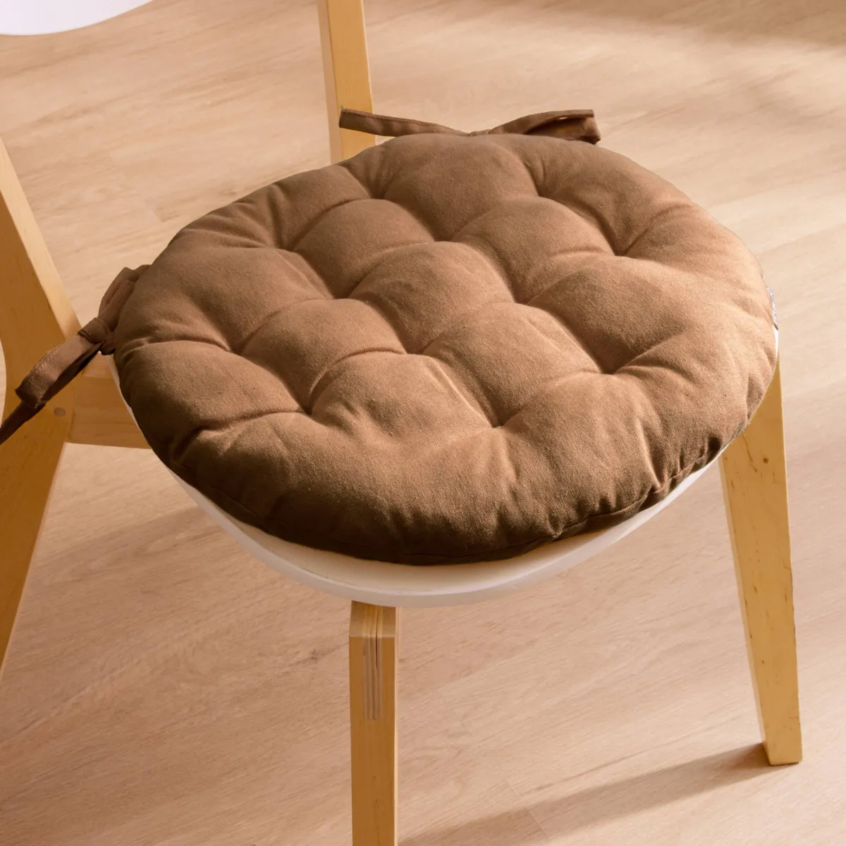 Almohadón redondo en algodón para silla (40 cm) Pixel Camel