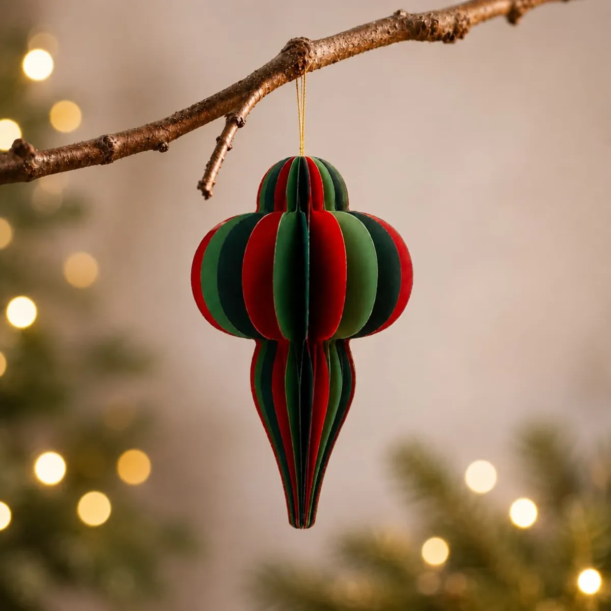Addobbi natalizi in carta (H20 cm) chiusura magnetica Rosso e verde