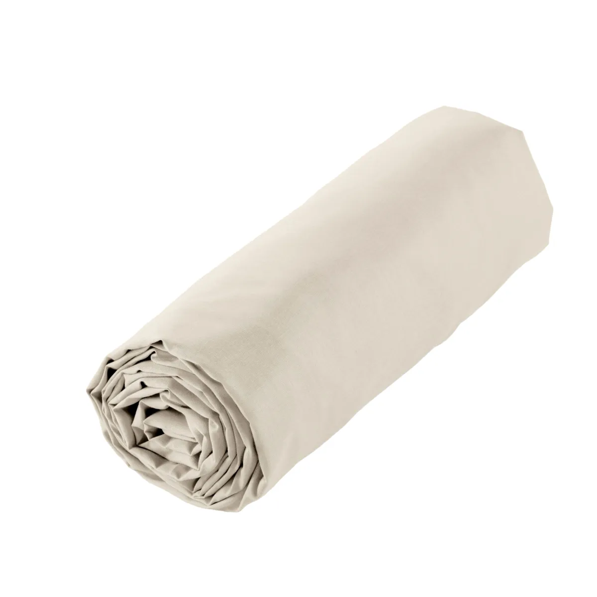 Lenzuolo sotto con angoli in percalle di cotone (160 x 200 cm) Diane Beige