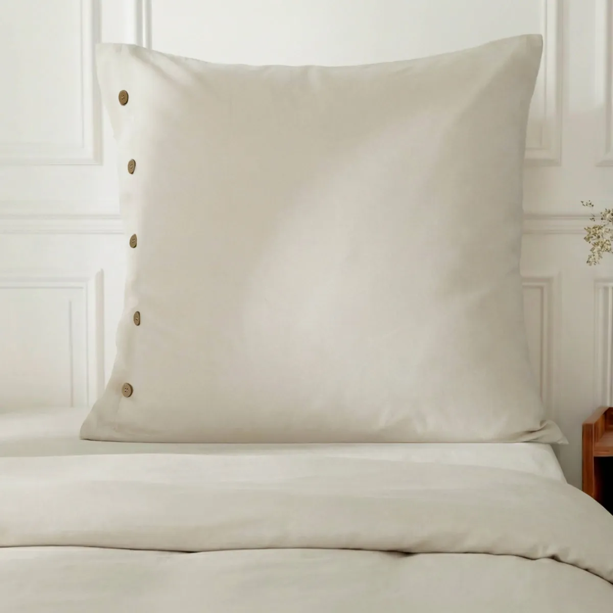 Federa quadrata in percalle di cotone (80 x 80 cm) Diane Beige