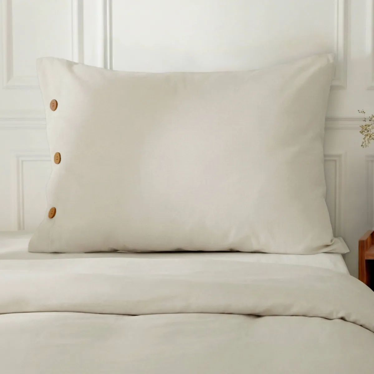 Federa rettangolare in percalle di cotone (50 x 70 cm) Diane Beige