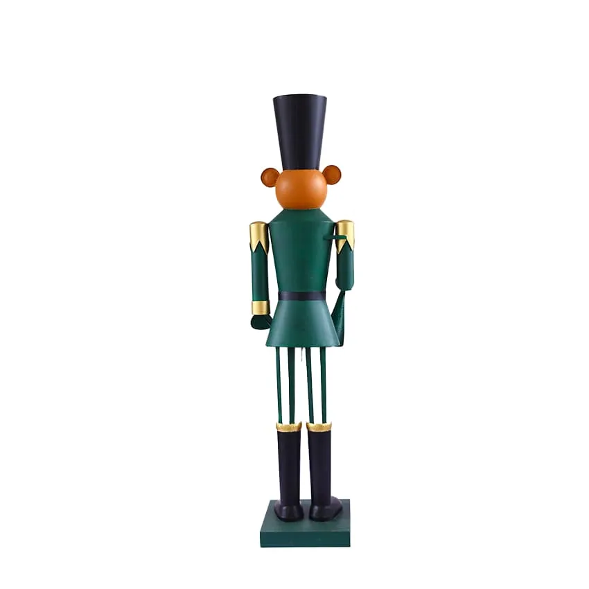 Schiaccianoci decorativo in metallo (H200 cm) Orso Guardia di Natale Verde abete