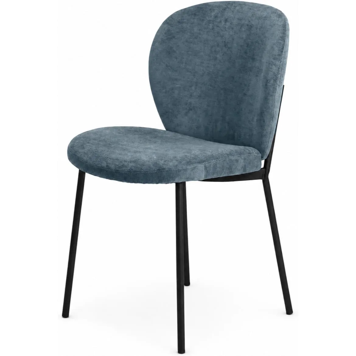 Set di 2 sedie da pranzo in tessuto (seduta 48,5 cm) Isla Blu scuro
