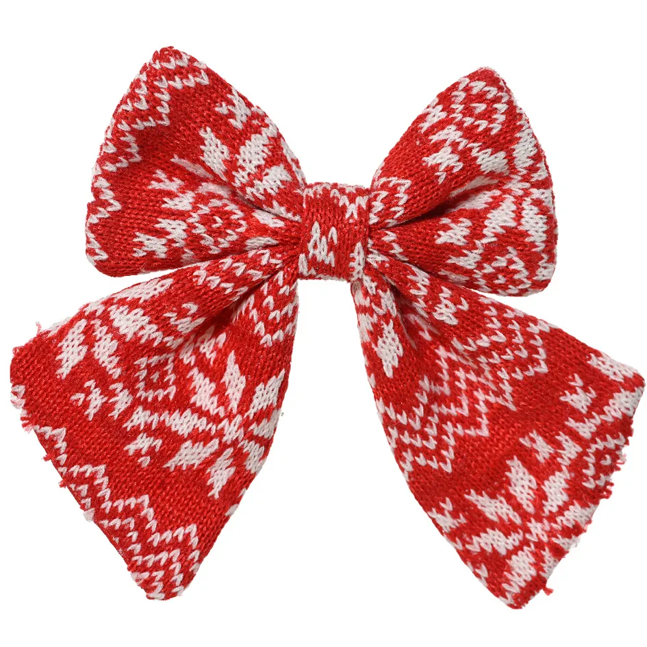 Set di 2 Fiocchi di Natale (H13 cm) Tradizione Rosso e bianco