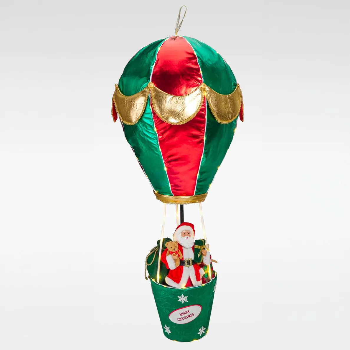 Mongolfiera luminosa, animata e musicale (H110 cm) Babbo Natale Multicolore