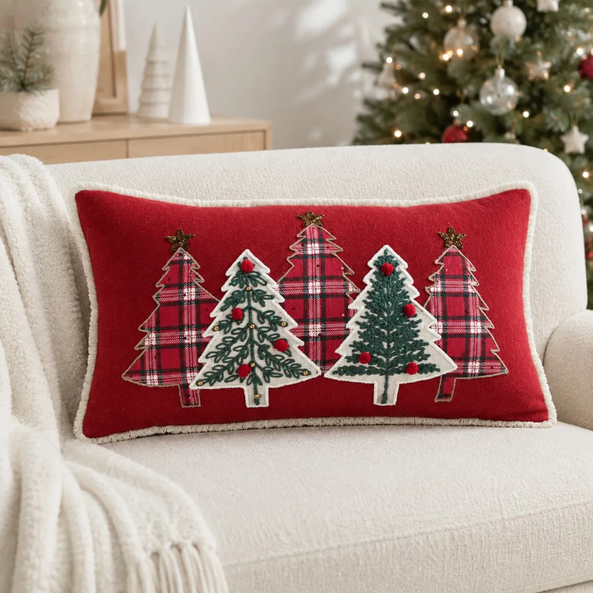 Cuscino di Natale rettangolare (35 x 65 cm) Clark Rosso
