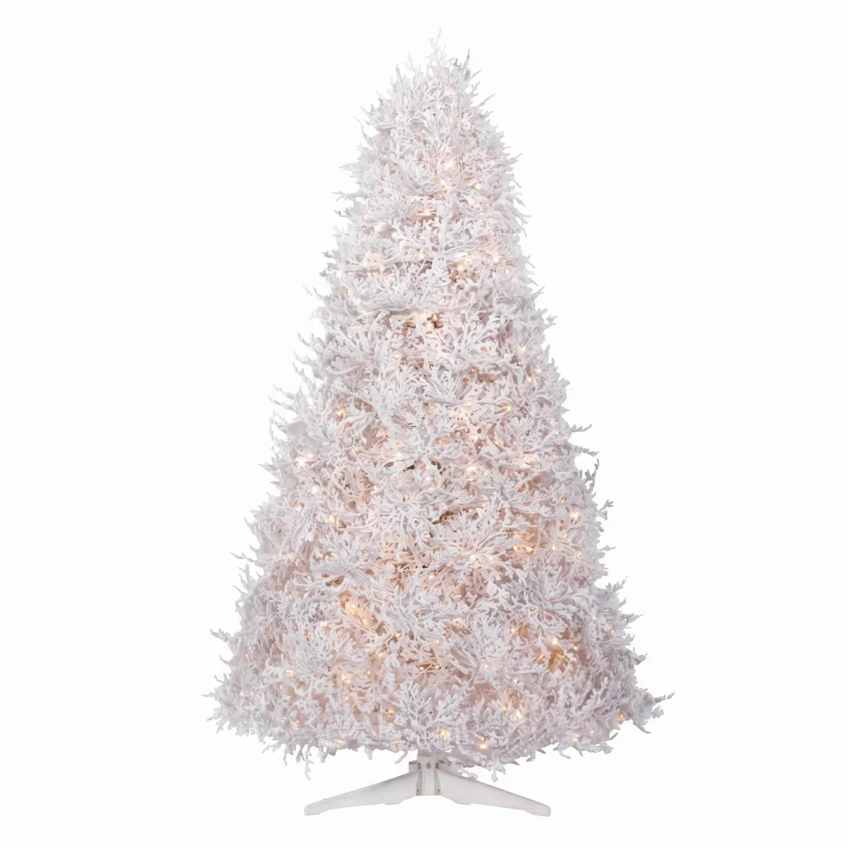 Albero di Natale artificiale luminoso 600 LED (H240 cm) Manaslu Bianco e bianco caldo