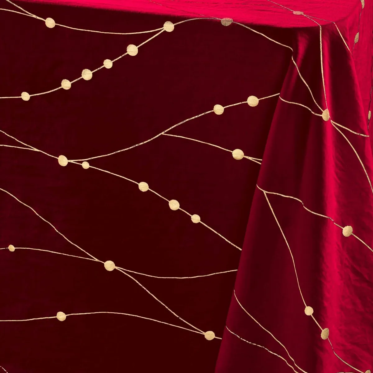 Tovaglia di Natale rettangolare antimacchia (140 x 240 cm) Firmamento Rosso e oro