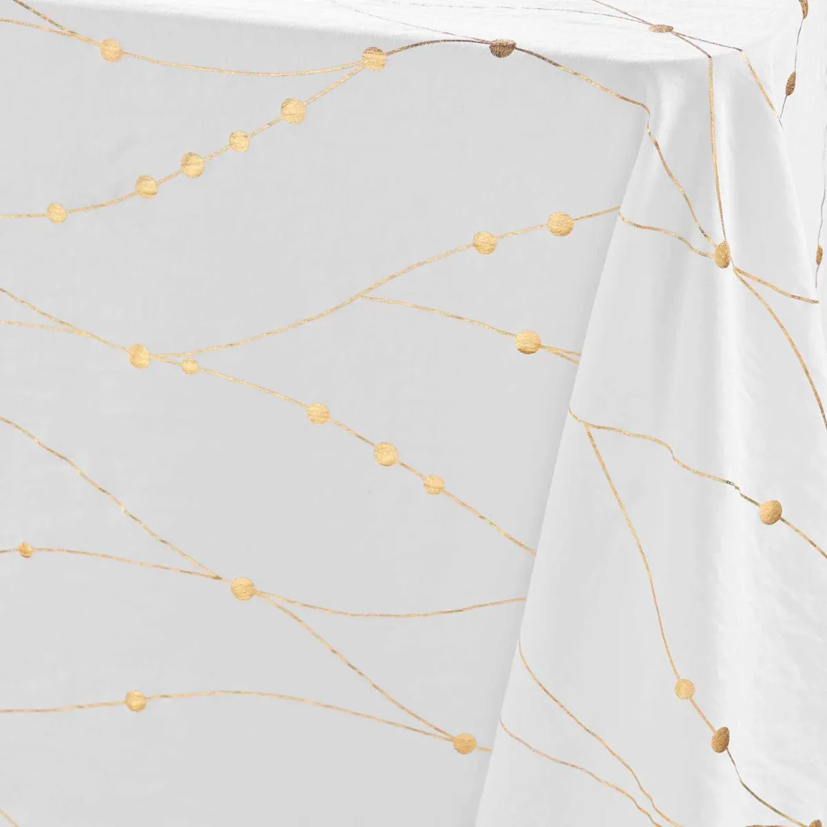 Mantel de Navidad rectangular anti manchas (140 x 240 cm) Firmamento Blanco y dorado