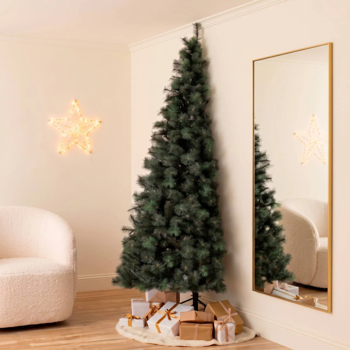 Mezzo albero di Natale artificiale (H240 cm) Edmonton Verde abete