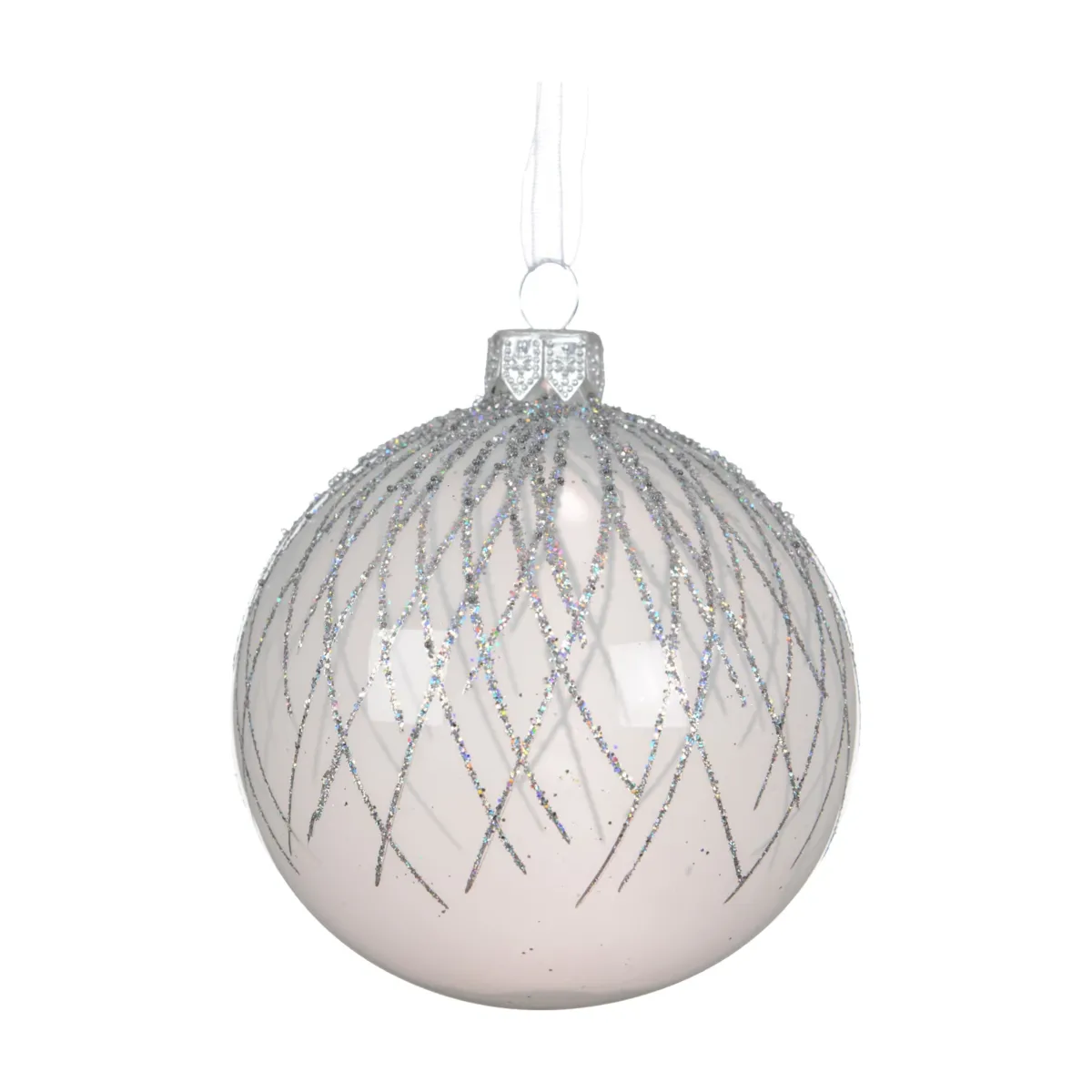 Set di 6 palline in vetro (D80 mm) Sogno di Natale Bianco
