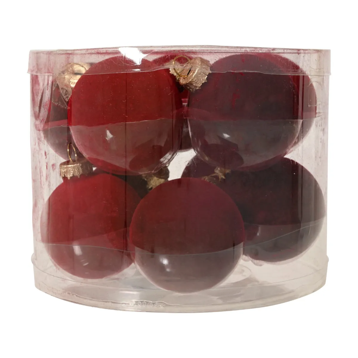 Set di 10 palline di vetro (D60 mm) Velluto Rosso e bordeaux
