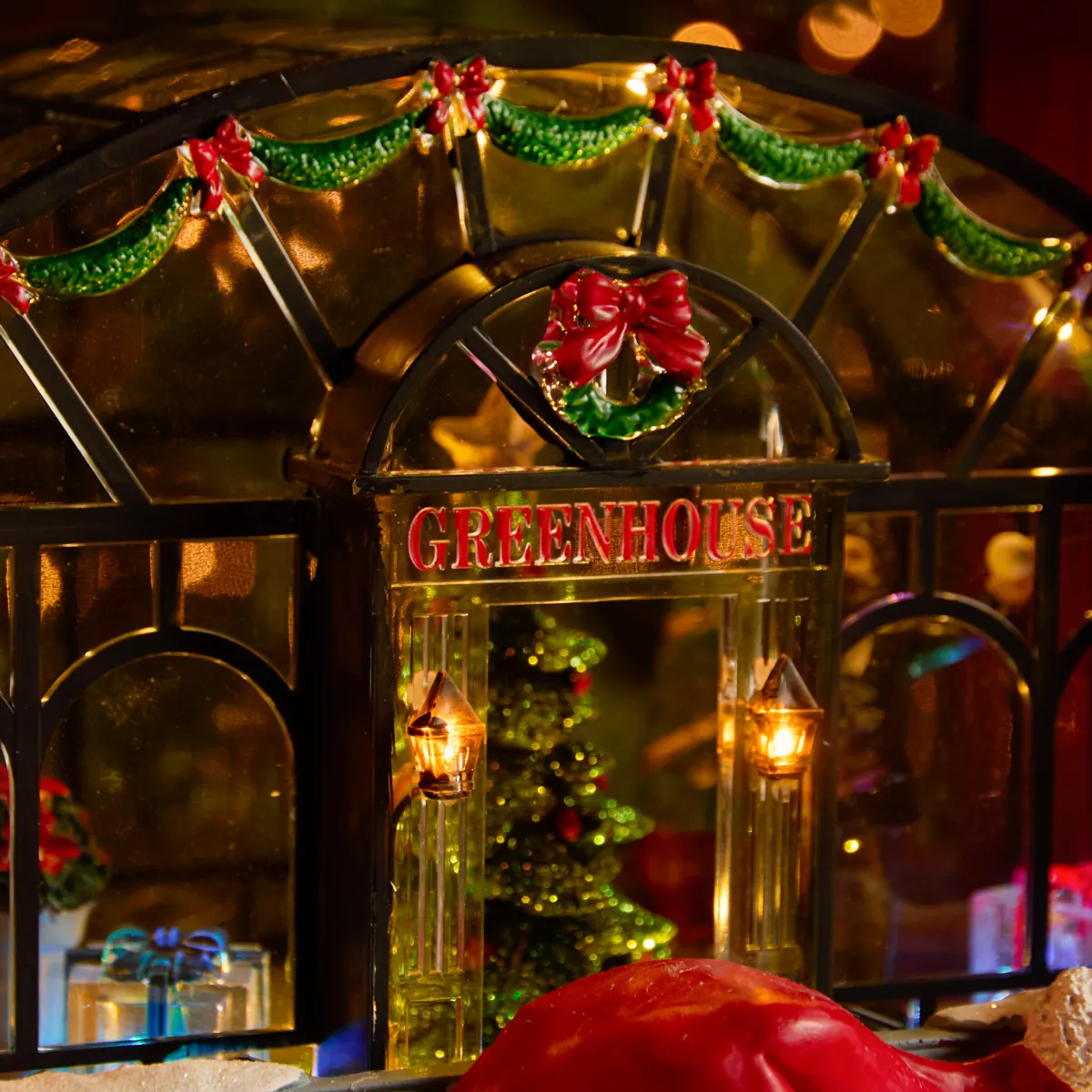 Villaggio di Natale luminoso e animato (H39 cm) La boutique degli orsacchiotti