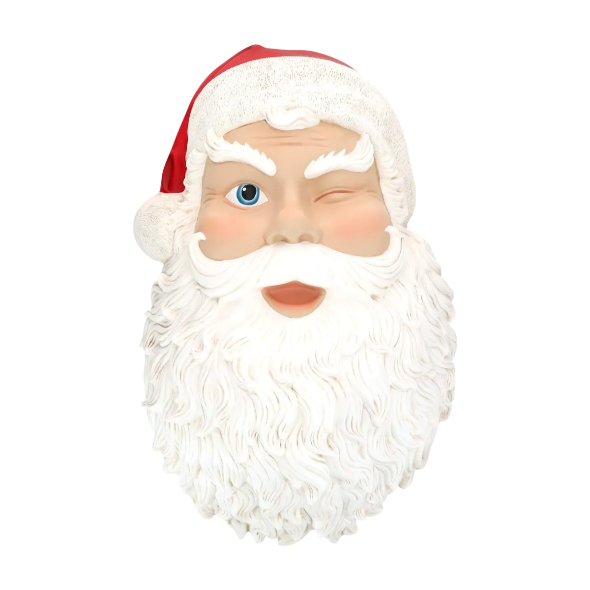 Decorazione da parete (H89 cm) Testa di Babbo Natale con barba bianca