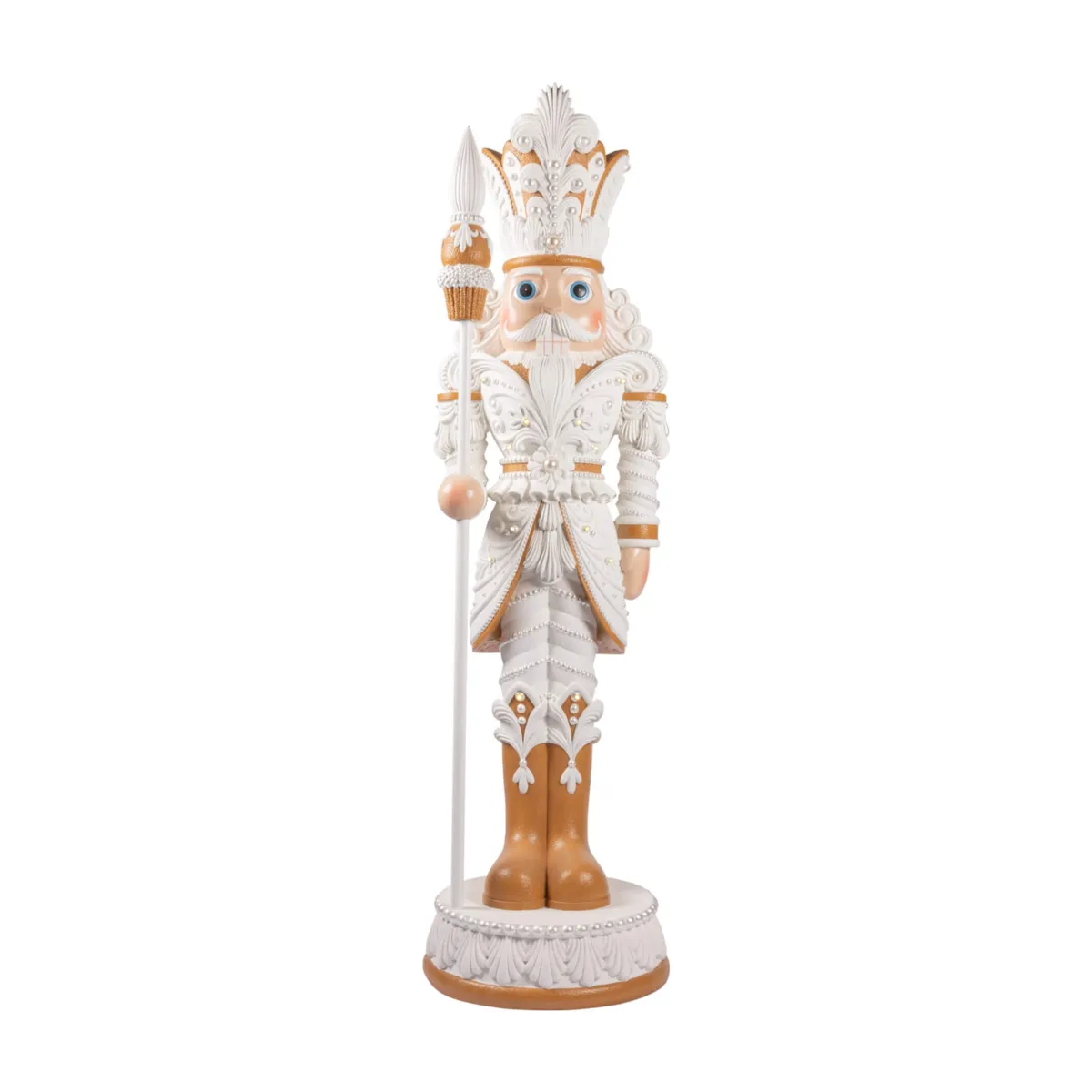 Soldato Schiaccianoci Gigante luminoso e musicale (H180 cm) Constantin Bianco