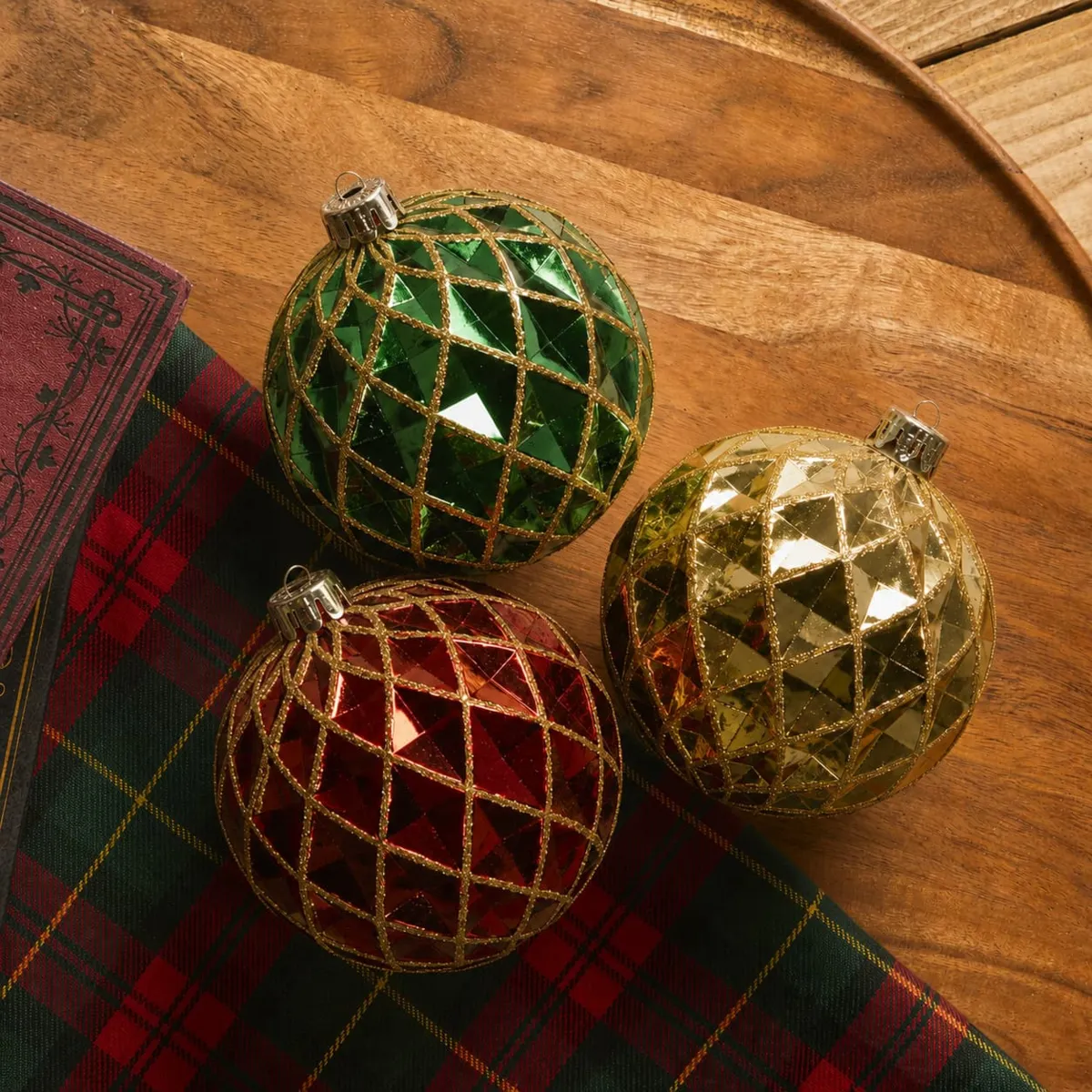 Set di 12 palline di Natale (D80 mm) Venezia di notte Multicolore con glitter oro