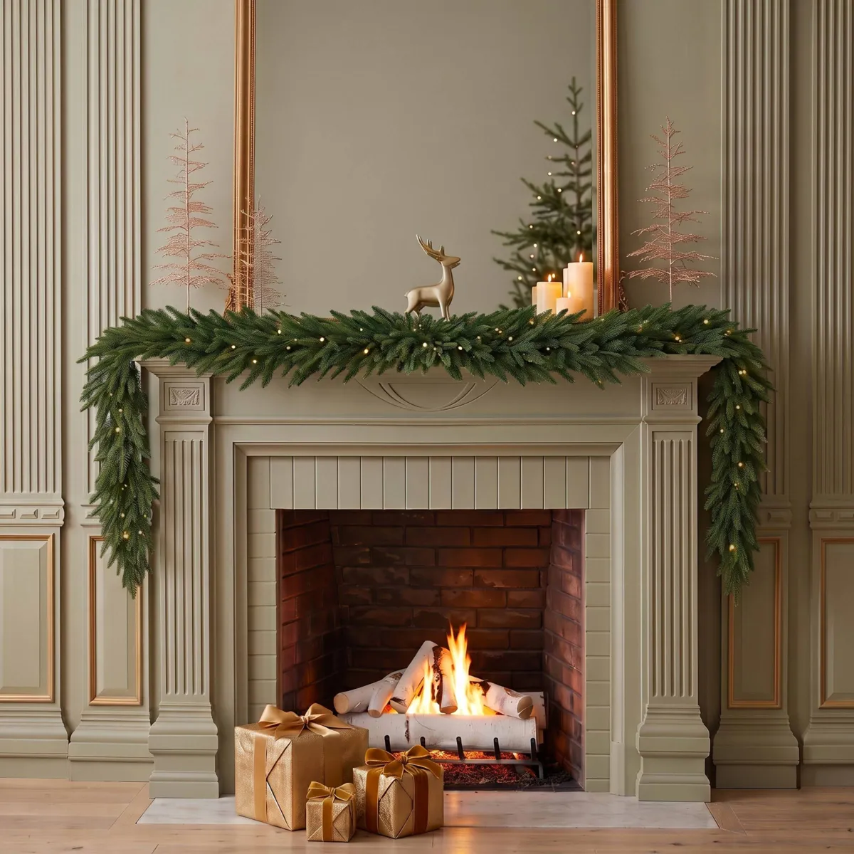 Ghirlanda luminosa per albero (180 cm - D25) Lucania Verde e bianco caldo