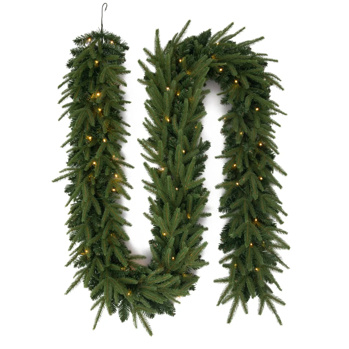 Ghirlanda luminosa per albero di Natale (300 cm - D25) Lucania Verde e bianco caldo