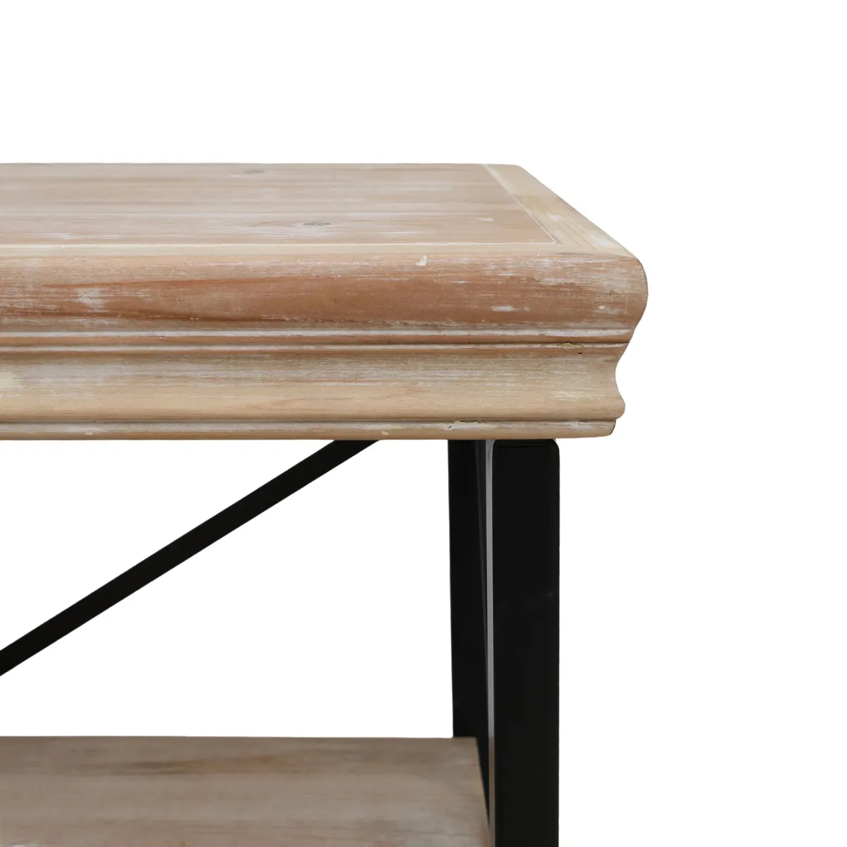 Consolle in legno e metallo modello medio (H85,7 cm) Otis Naturale