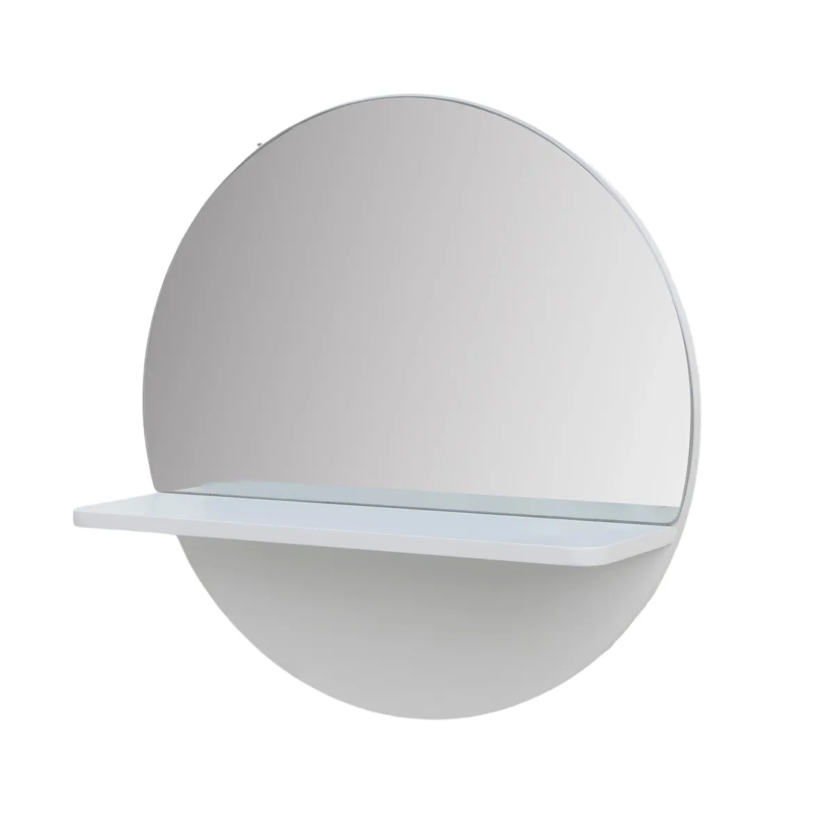 Specchio da parete e mensola in legno (45,7 cm) Olya Bianco