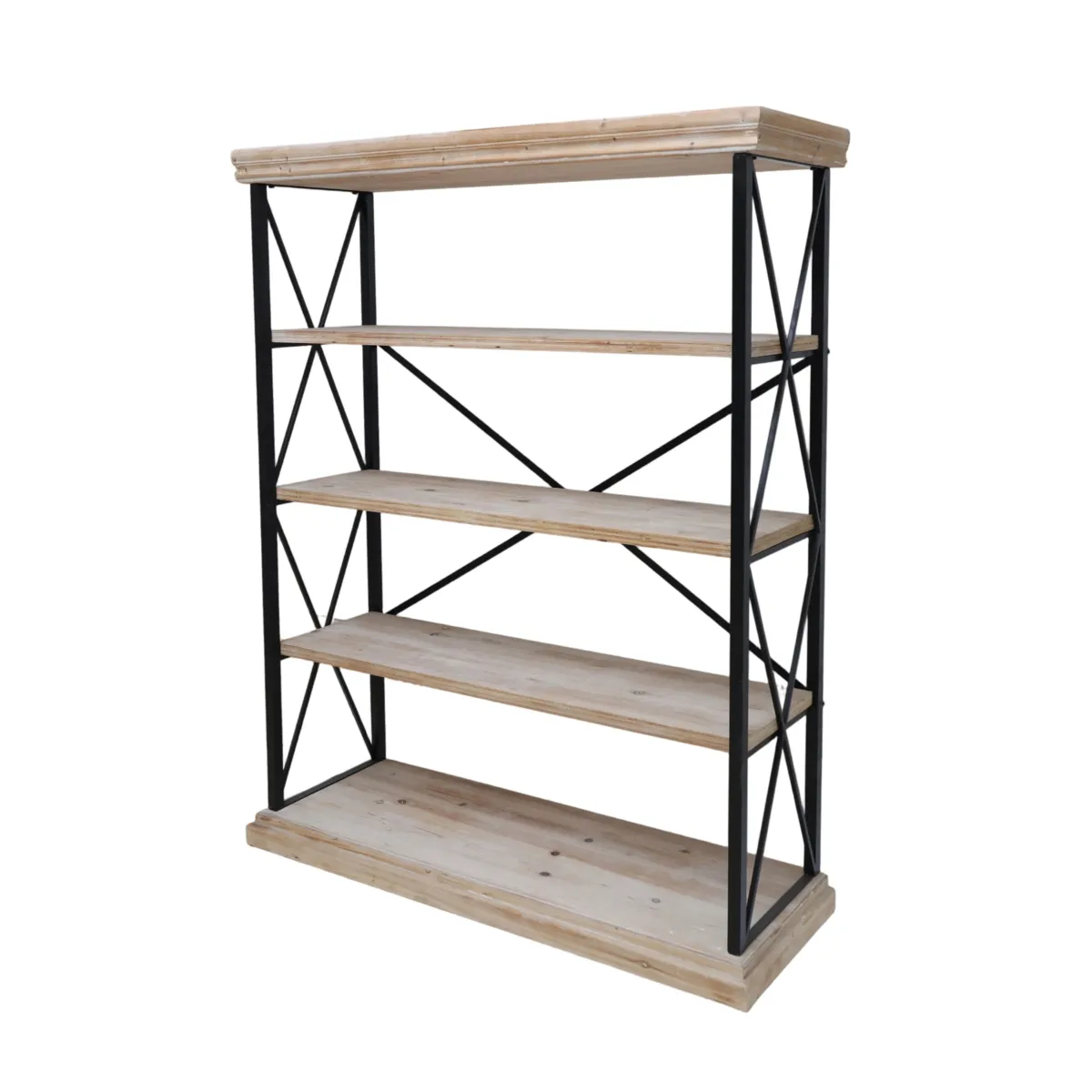 Scaffale 4 livelli legno e metallo grande modello (152 x 122 cm) Otis Naturale