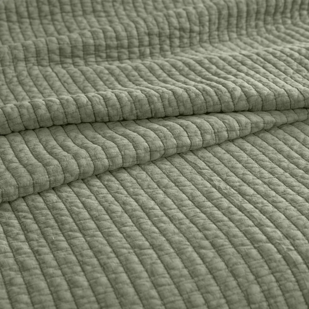 Copriletto trapuntato in cotone (240 x 220 cm) Mira Verde rosmarino