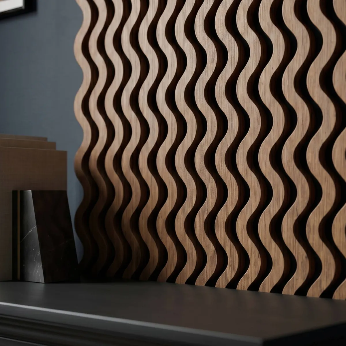 Set di 4 pannelli murali in legno Amani (60 cm) Naturale
