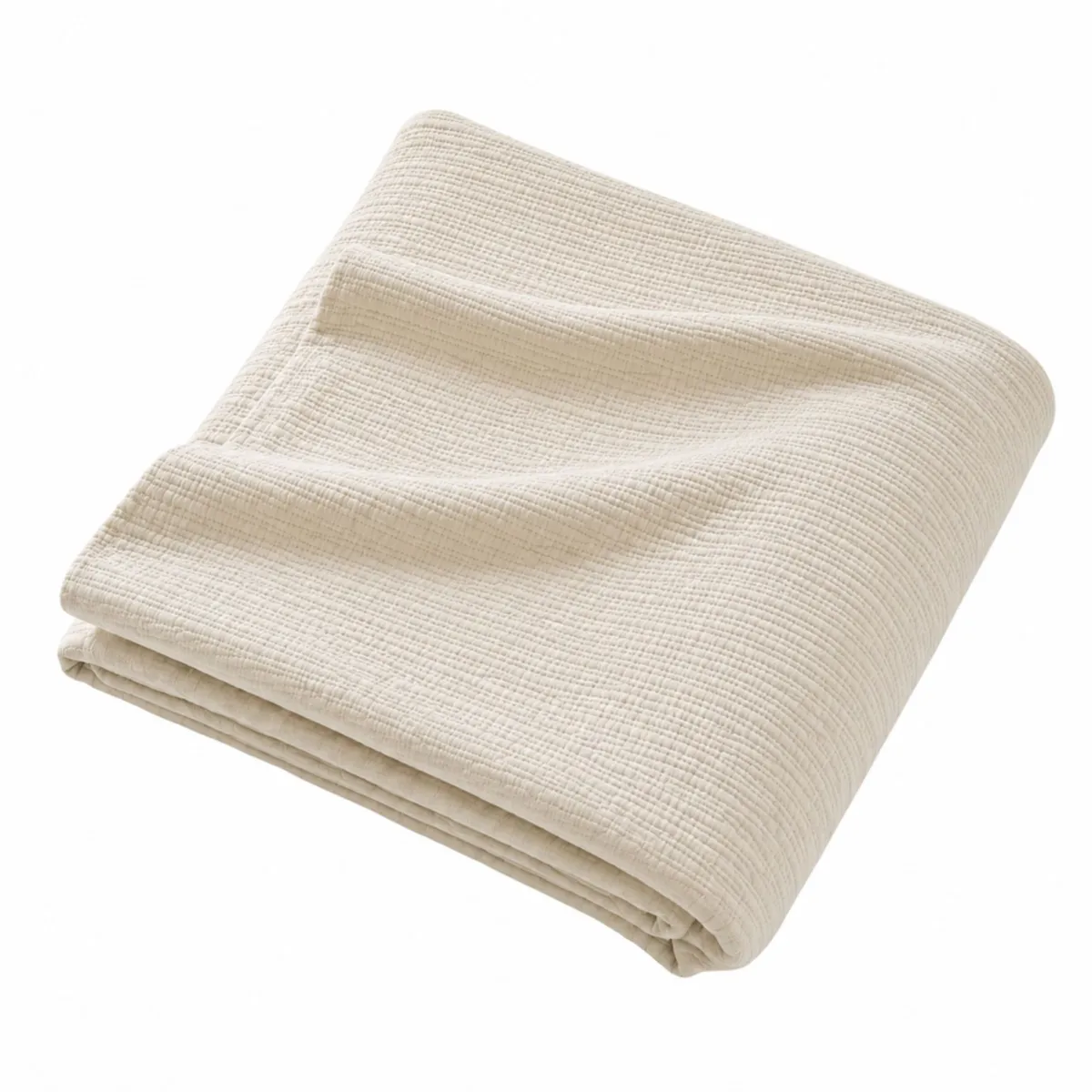 Copriletto in garza di cotone trapuntata (240 x 220 cm) Cléo Beige