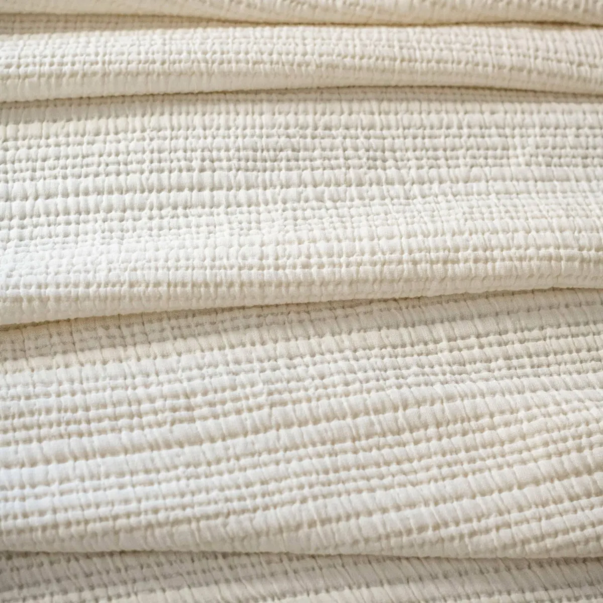 Copriletto in garza di cotone trapuntata (260 x 240 cm) Cléo Beige