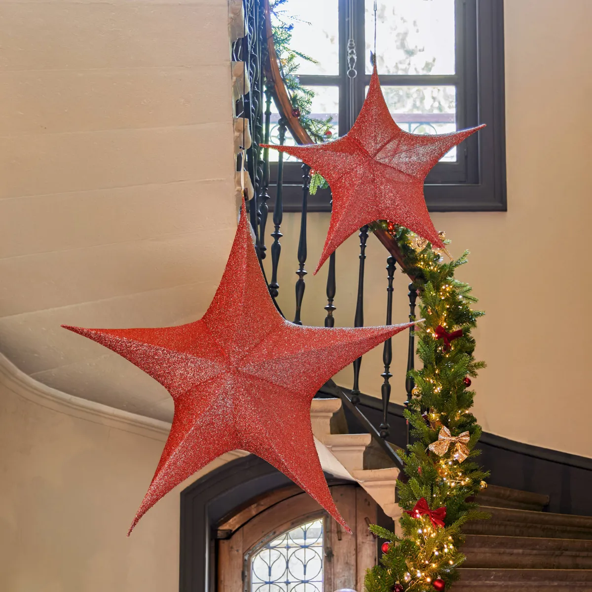 Stella di Natale gigante da appendere (D135 cm) Rossa