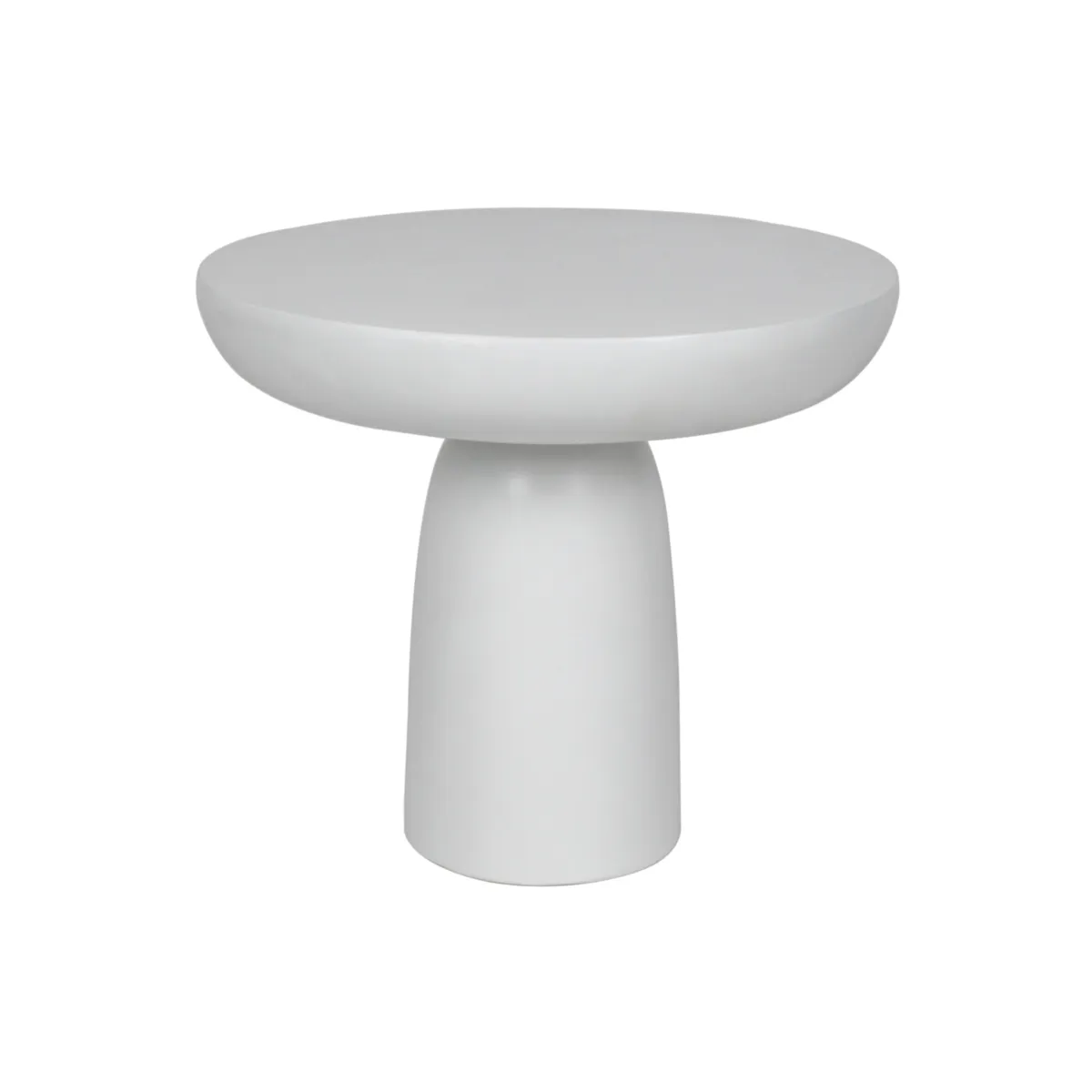 Tavolino rotondo in magnesio ossidato (H47 cm) Oros Bianco