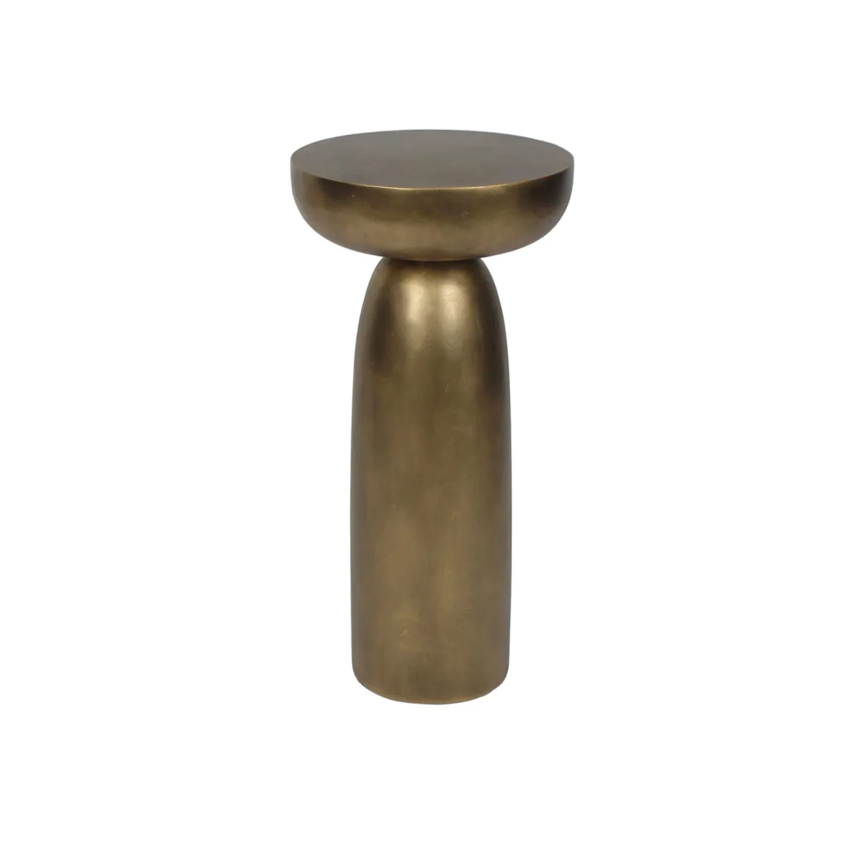 Tavolino d'appoggio rotondo in magnesio ossidato (H61,5 cm) Oros Oro