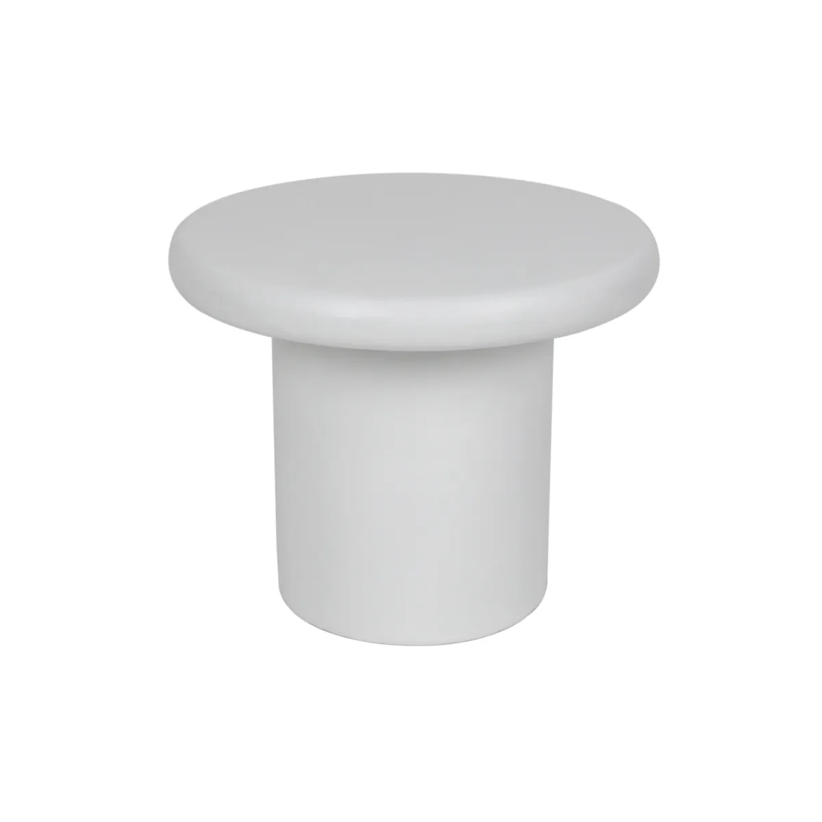 Tavolino rotondo in magnesio ossidato (H45 cm) Holm Bianco