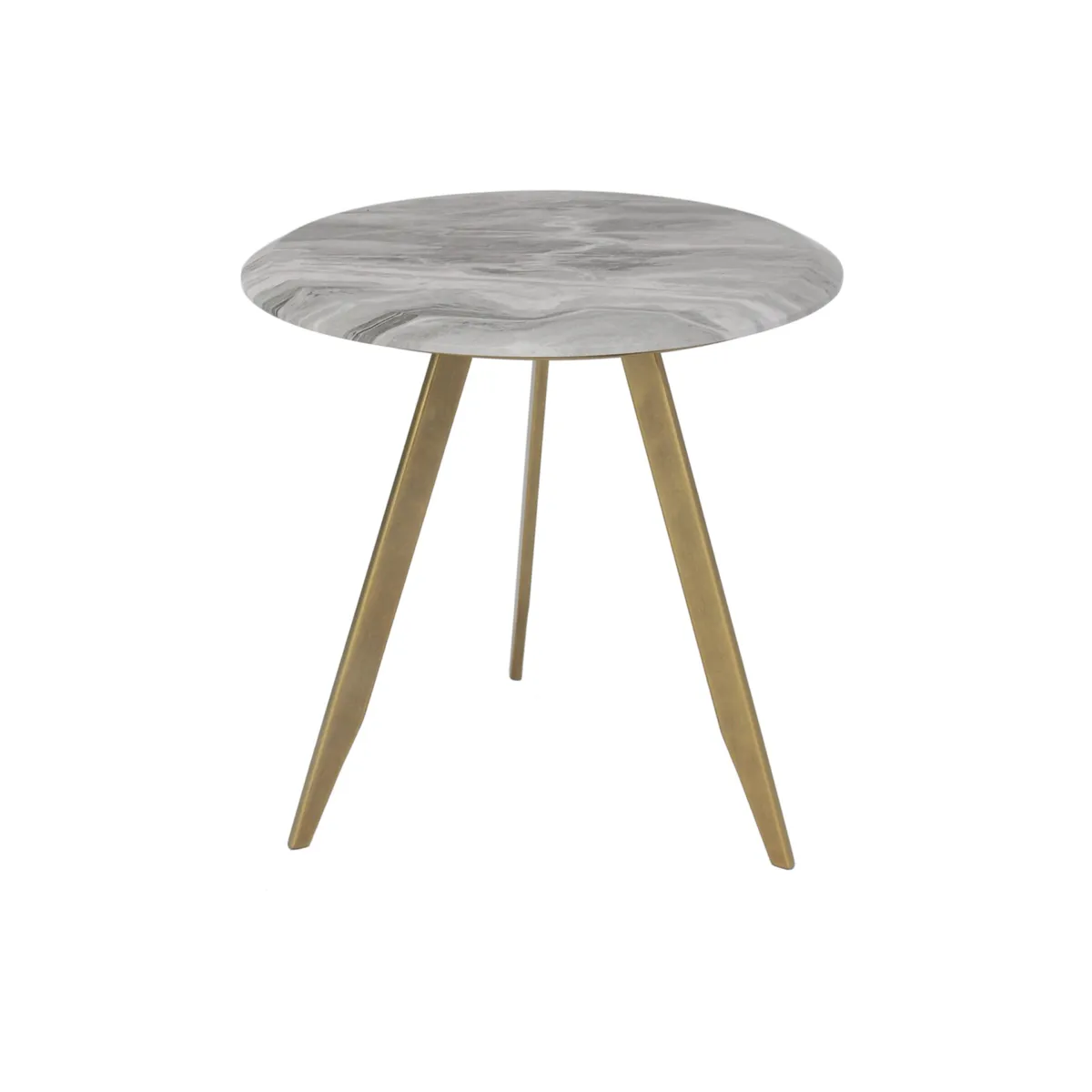 Tavolino rotondo in metallo (H45,5 cm) Miria Oro