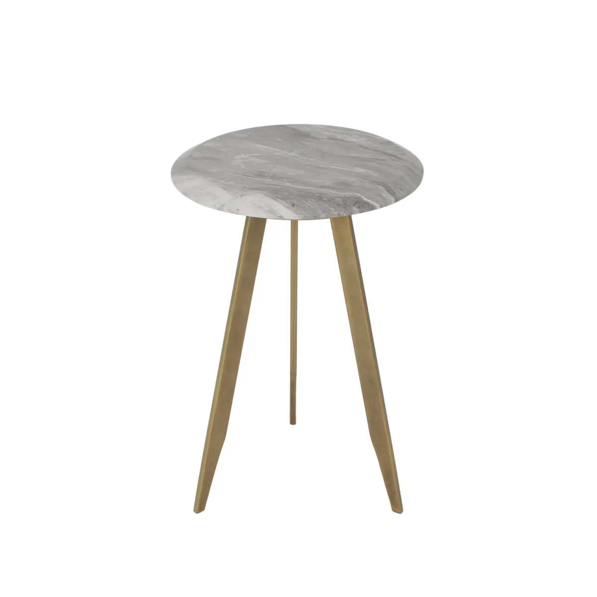 Tavolino d'appoggio rotondo in metallo (H53,5 cm) Miria Oro