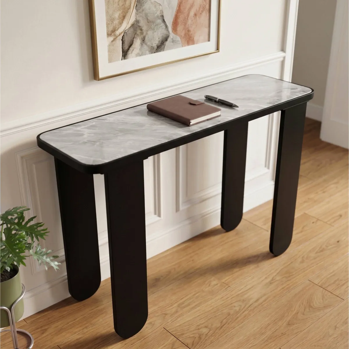 Consolle legno e metallo (L120 cm) Kyria Nera