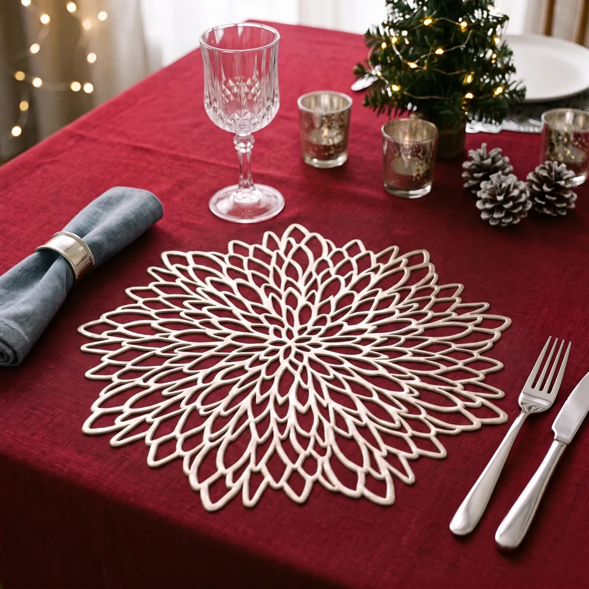 Set da tavola (D38 cm) Prestige di Natale Champagne