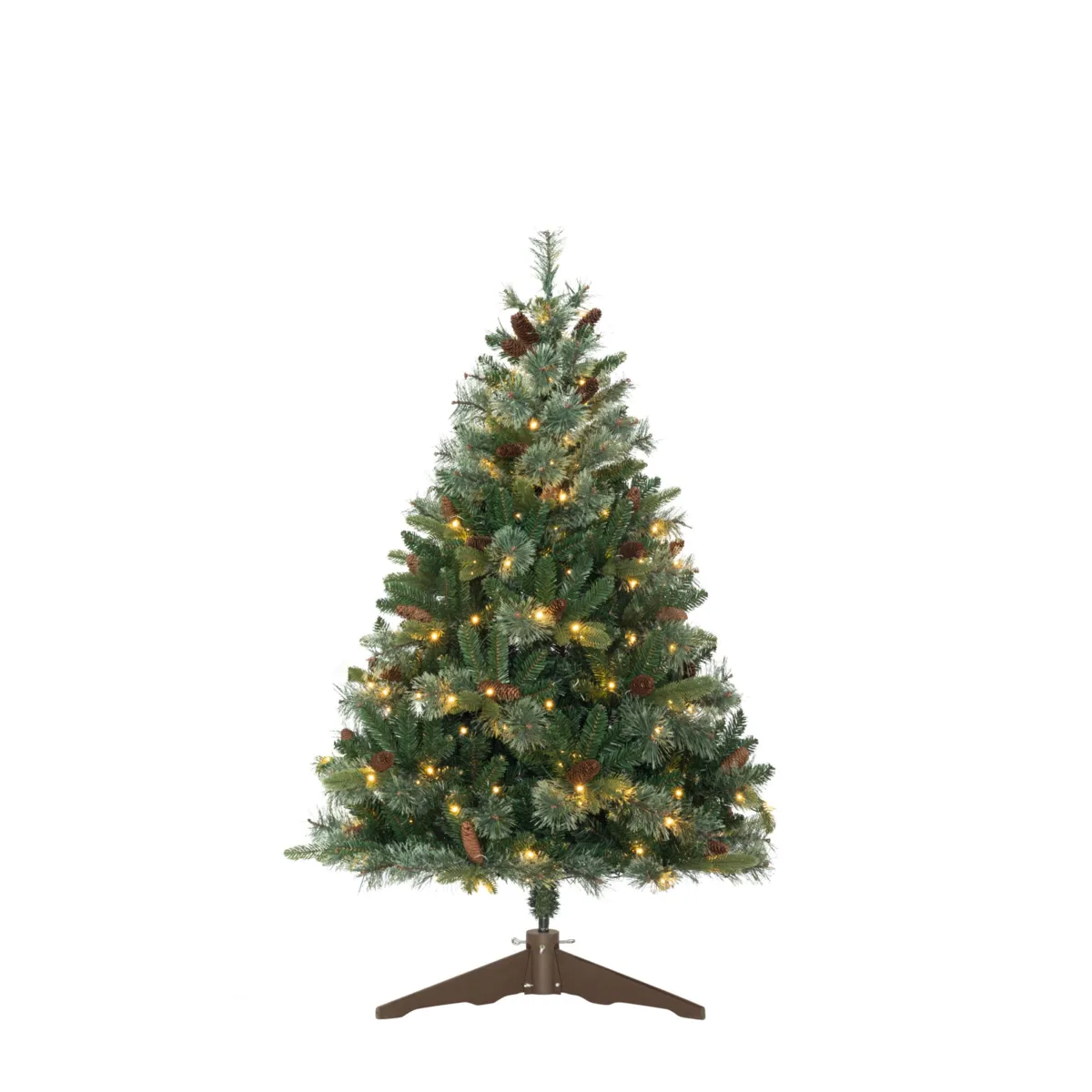Albero di Natale artificiale luminoso 200 LED (H150 cm) Washington Verde e bianco caldo