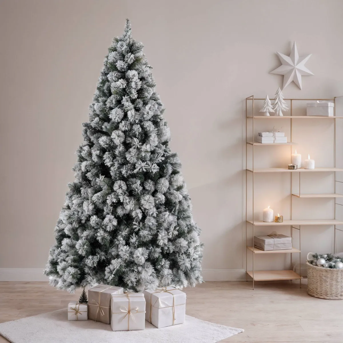 Albero di Natale artificiale Edmonton Alt. 240 cm Verde innevato 1