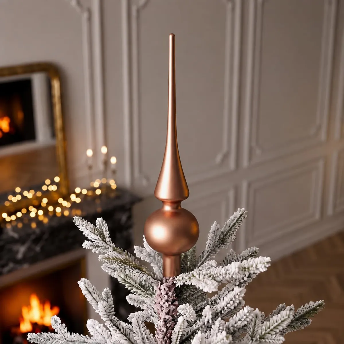 Puntale per albero di Natale in vetro Boréal Cognac