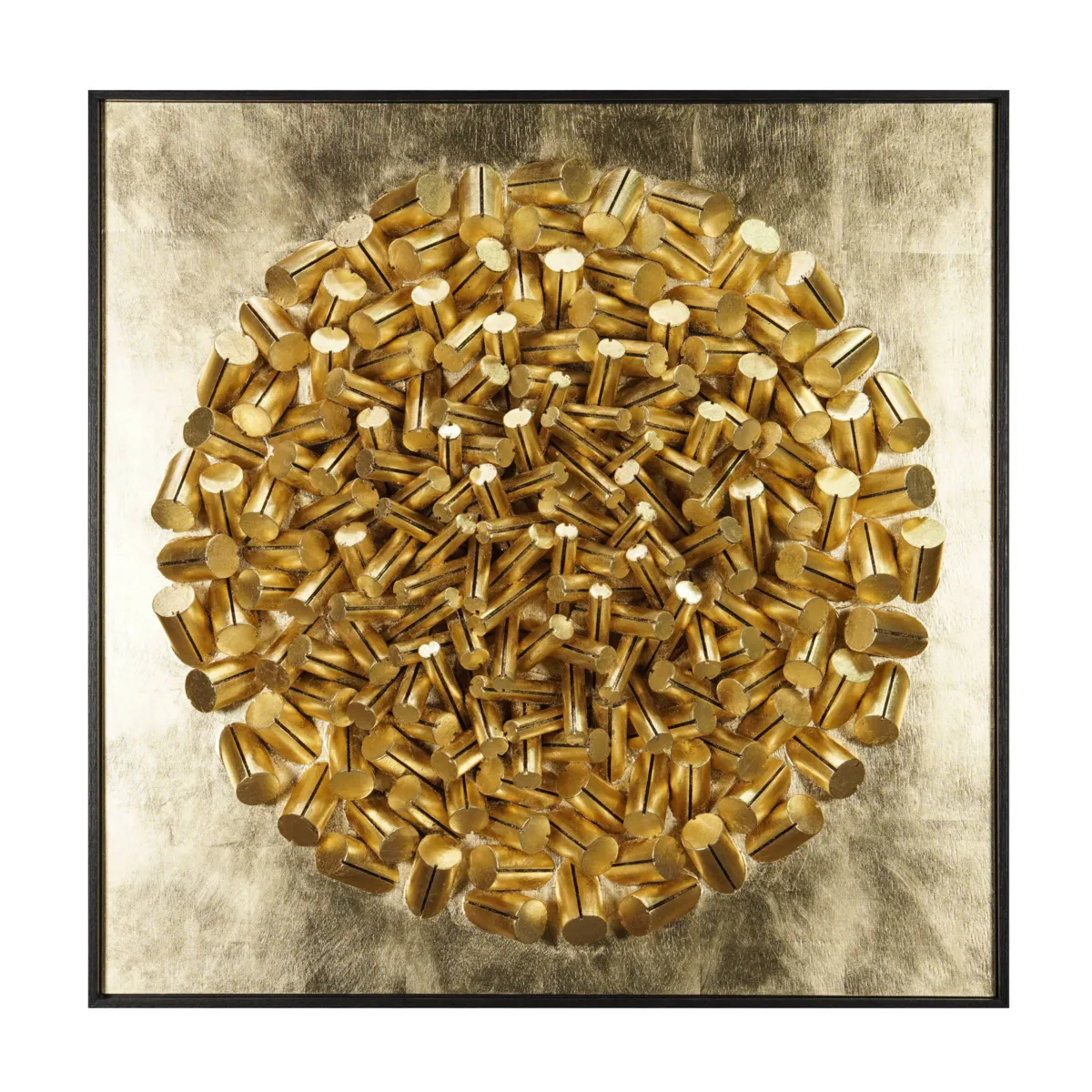 Quadro decorativo in rilievo in abete (80 x 80 cm) Soan Oro