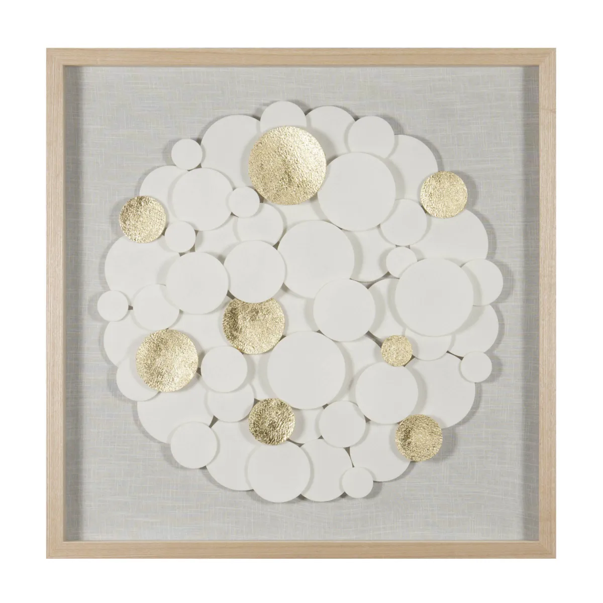 Quadro decorativo rilievo in tessuto (80 x 80 cm) Eltan rotondo Bianco