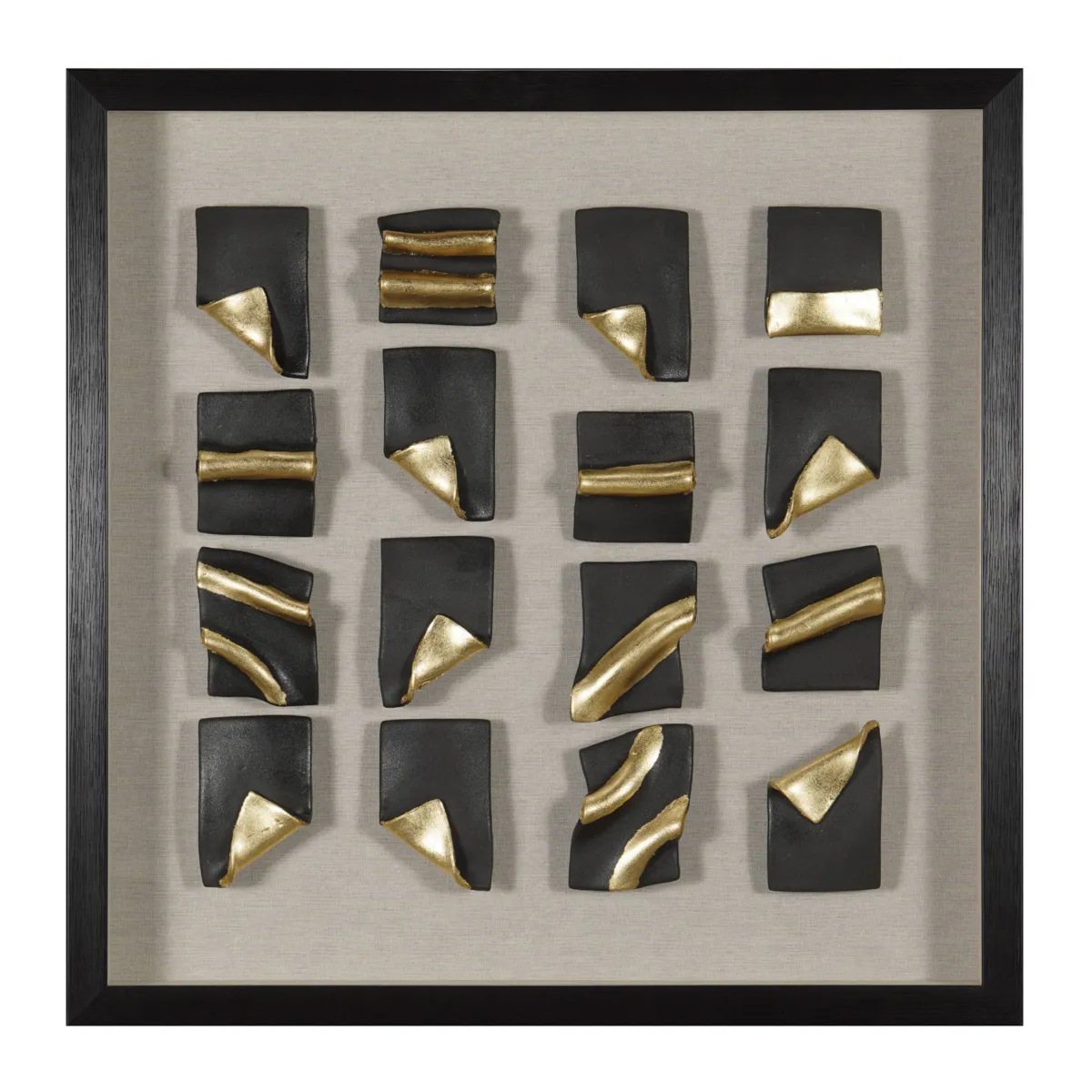 Quadro decorativo in rilievo in argilla (60 x 60 cm) Keid Nero