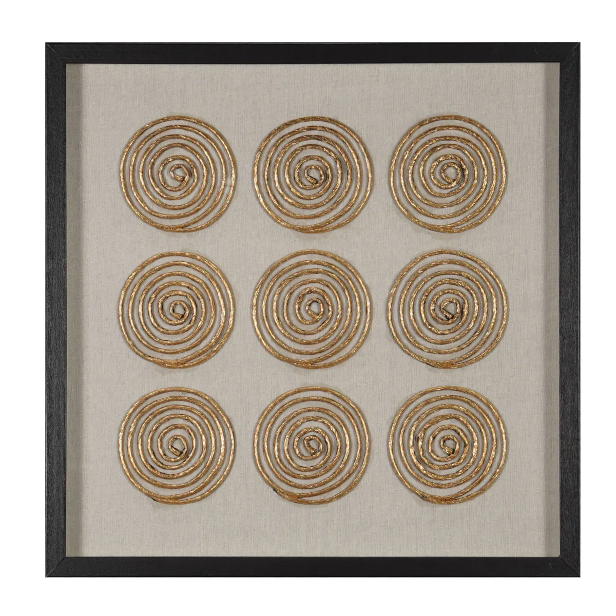 Quadro decorativo rilievo in carta (60 x 60 cm) Rana Oro