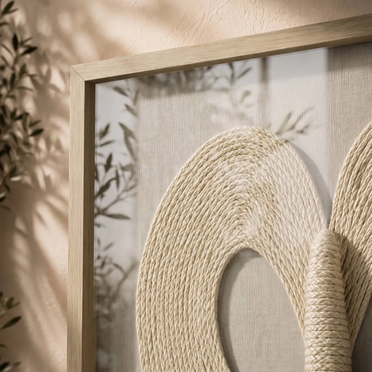 Quadro decorativo in rilievo in canapa (60 x 60 cm) Suhal Bianco