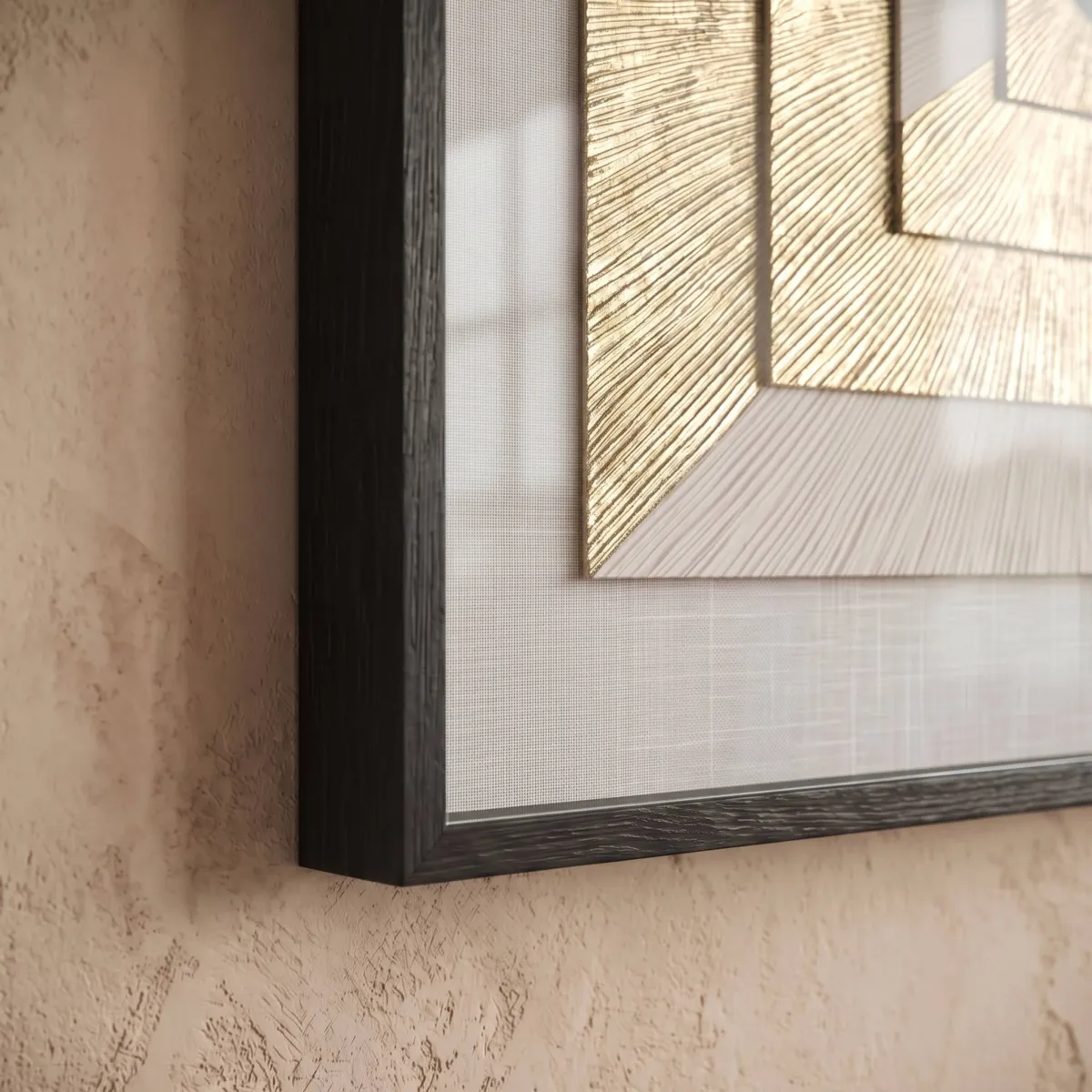 Quadro decorativo in rilievo di carta (90 x 90 cm) Alcor Oro