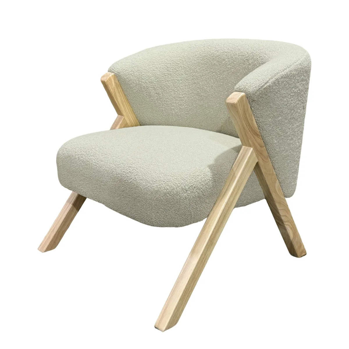 Poltrona in bouclé (H70 cm) Andy Beige sabbia