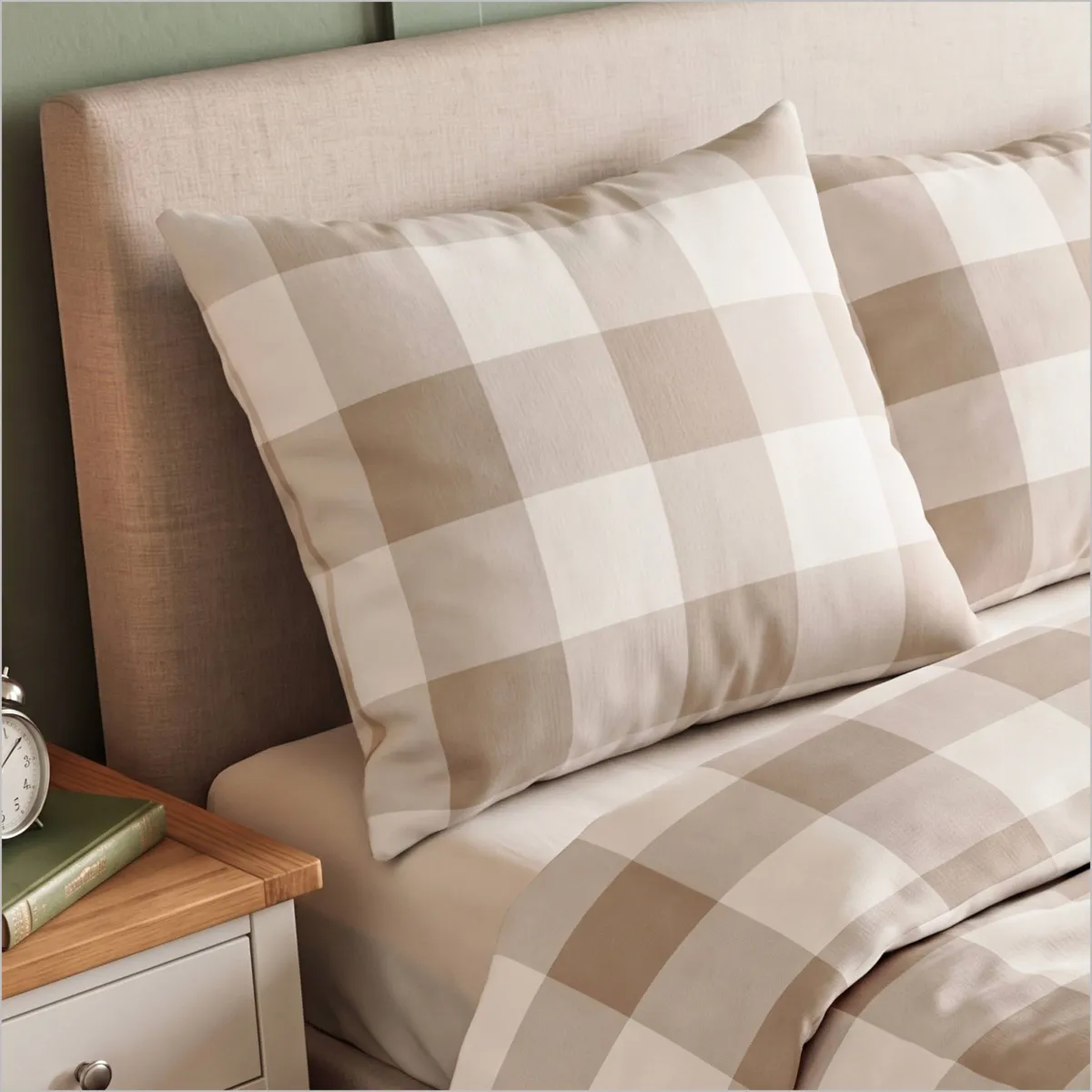 Federa quadrata in percalle di cotone (63 x 63 cm) Sophie Beige