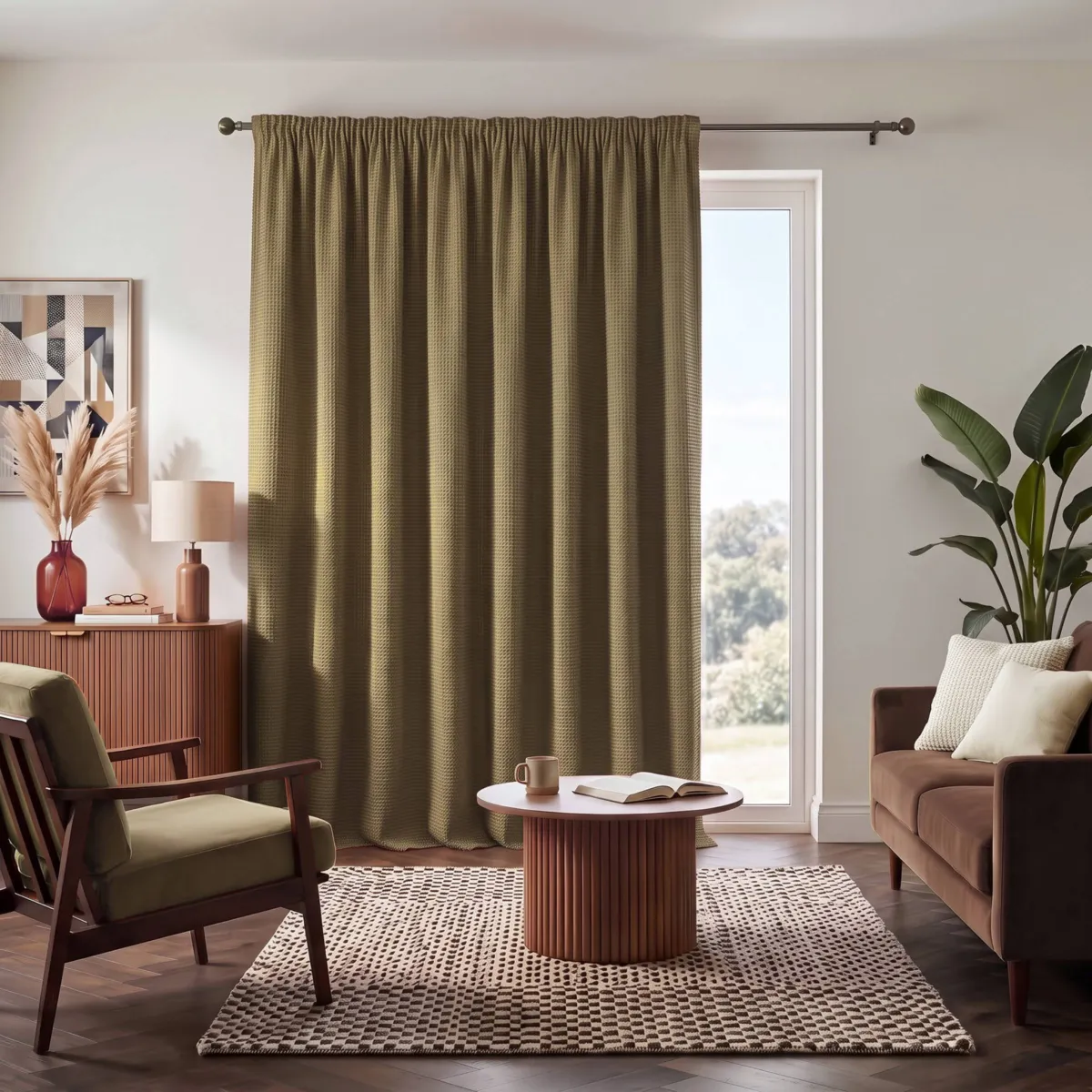Tenda semi-oscurante termica passanti nascosti (280 x 240 cm) Lona Verde cachi