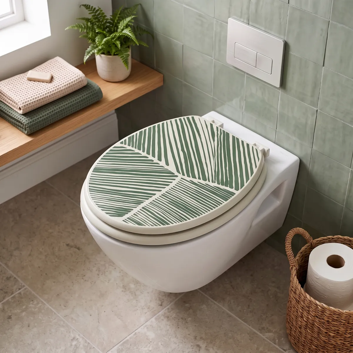 Copriwater in legno 18 pollici Botanist Verde